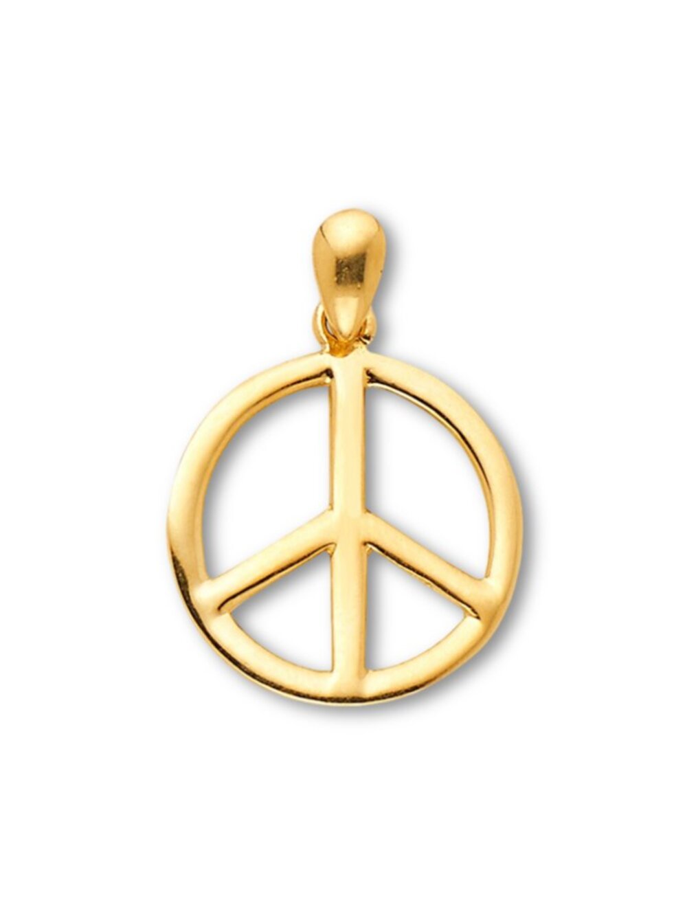 14K Real Gold Peace Sign Pendant | Dainty Charm, Tehrani Jewelry